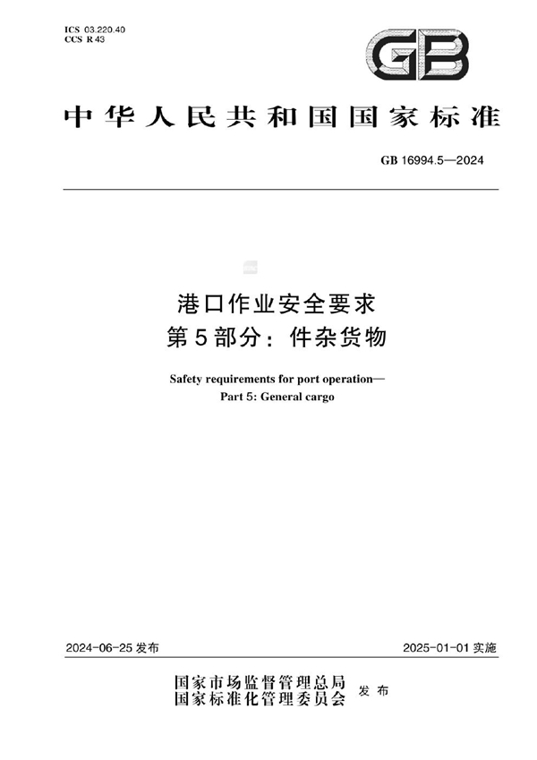 GB 16994.5-2024港口作业安全要求  第5部分：件杂货物