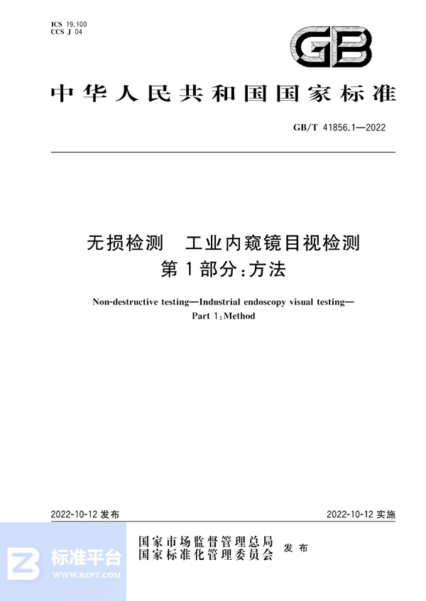 GB/T 41856.1-2022 无损检测  工业内窥镜目视检测  第1部分：方法