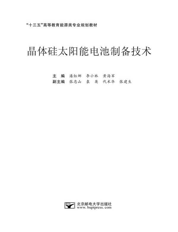 晶体硅太阳能电池制备技术