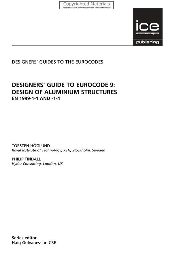 英文版 欧洲规范 9 铝结构设计设计师指南 EN 1999-1-1 和 -1-4