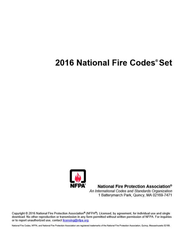 英文版 美国国家消防协会所有规范和标准 2016 National Fire Protection Association All Codes and Standards