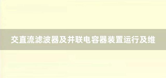 交直流滤波器及并联电容器装置运行及维护