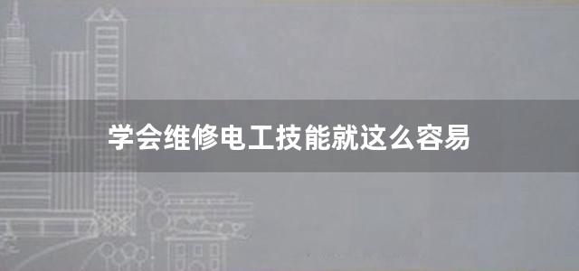 学会维修电工技能就这么容易