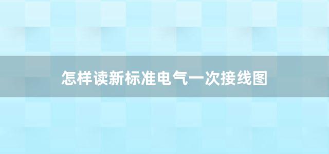 怎样读新标准电气一次接线图