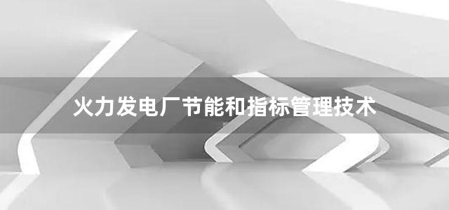 火力发电厂节能和指标管理技术