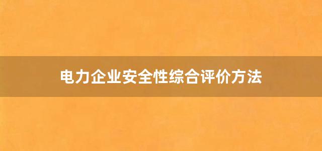 电力企业安全性综合评价方法