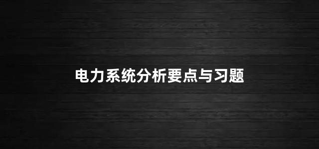 电力系统分析要点与习题